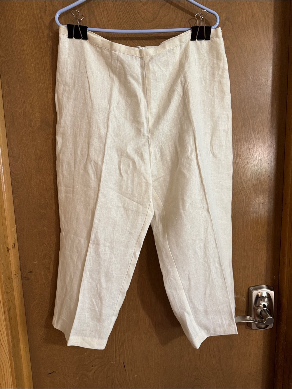 Women’s Casual Linen Blend Pants — Cream